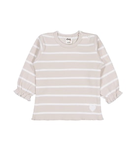 Civil Baby Çizgili 6-18 Ay Sweatshirt - Bej (Taş)