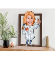 BK Gift Kişiye Özel Mezun Karikatürlü 3D Ahşap Tablo-1, Sevgiliye Hediye, Arkadaşa Hediye, Doğum Günü Hediyesi