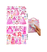 Sticker Kabartmalı Çantalı iki Sayfalı Sticker Seti (HQK010) - 21x17 cm-Anime Kız Giydirme