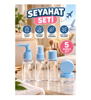 5 Parça Seyahat Kozmetik Şişe ve Kutu Seti – 30 ml Sızdırmaz Taşınabilir Kaplar