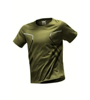 Ghassy Co. Erkek Ultra Esnek Nem Emici Vücut Geometrik Hızlı Kuruyan Hafif Spor T-shirt (Haki)
