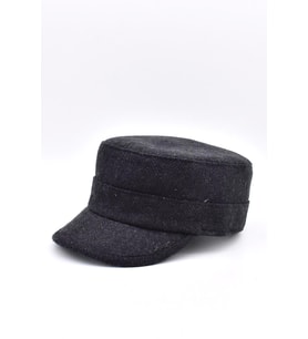 Erkek Yün Fidel Castro Şapka Wool Military Hat (Füme)