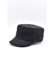 Erkek Yün Fidel Castro Şapka Wool Military Hat (Füme)