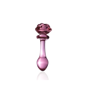 Pembe Kristal Cam anl tıkac Yapay Penis 14 CM