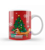 Catdog Around The Christmas Tree Kupa Bardak Porselen