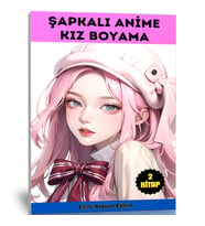 Şapkalı Anime KIZ Boyama Kitap Seti (2 Kitap)