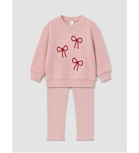 LCW baby Pembe Fiyonklu Kız Bebek Sweatshirt Ve Tayt