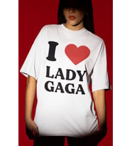 Tasarım I Love Lady Gaga Şarkıcı Baskılı Unisex Oversize Tişört