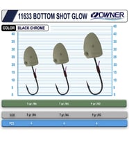 Owner Cultiva 11633 JH-80 Bottom Shot Glow Lrf Jighead 9 g. - 2 No.
