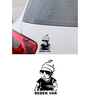 Sİyah Renk Arabada bebek Var Oto Sticker Etiket 20 CM