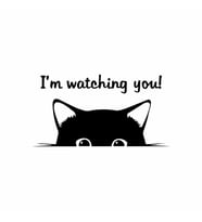 Im Watching You Kedi Klozet Sticker Siyah 20x12 cm