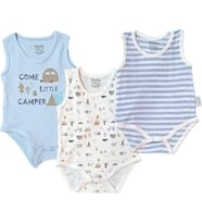 13085 Erkek Bebek Üçlü Desenli Body Set