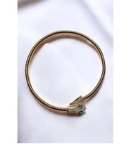 METALİZE CHOKER TAŞLI YILAN TASMA KOLYE
