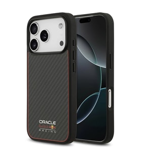 Apple iPhone 17 Pro Kılıf Redbull Orjinal Lisanslı M-safe Şarj Özellikli Karbon Fiber Parlayan Logol