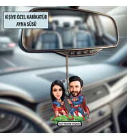 Sevgiliye Özel Karikatür Ayna Süsü – Sevgililer Günü Hediyesi Araç İçi Süs