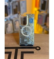 Samsung S23 Ultra Uyumlu Renkli İllüstrasyon Özel Tasarım Silikon Kılıf (Altın)
