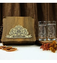 Baykuş Figürlü Kişiye Özel 2'li Rakı Kadehi Seti