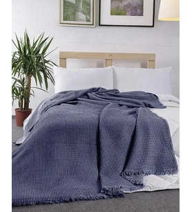 Bella Home Tek Kişilik Lora Pike - Yastık Kılıfsız - 160x210 (Lacivert)