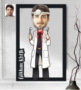 Kişiye Özel 3D  Ahşap Tablo Dişci Doktor Erkek 30x40 -1