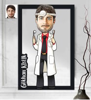 Kişiye Özel 3D  Ahşap Tablo Dişci Doktor Erkek 30x40 -1