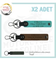 Hız Tutkunlarına, İsim Plaka ve 0+ Kan Grubu Yazılı Kişiye Özel x2 Anahtarlık, Kahve-K Turkuaz-Ysl (Çok Renkli)