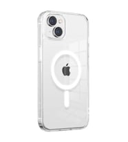 Lexroo iPhone 14 Kılıf M-safe Şarj Özellikli Şeffaf Sert PC Embos Kılıf - Renksiz