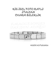 Çelik İtalyan Charmlı Bileklik Kişiselleştirilebilir Fotoğraflı Bileklik En Güzel Hediye Kutulu