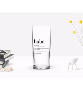 BK Gift Kişiye Özel Renkli Baskılı Baba Tasarımlı Rakı Bardağı-1 (Beyaz)