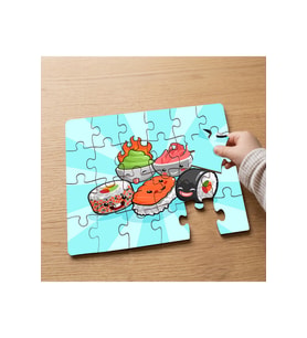 Kawaii Sushi Tasarımlı 24 Parça Ahşap Çocuk Puzzle MPK0686