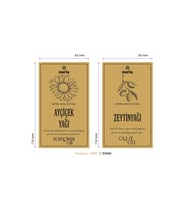 Zeytinyağı Ve Ayçicek Yağı Etiketi Sticker Seti 11x6,5 Cm Gold 2 Adet