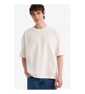 Defacto 26Y801003486 Beyaz Erkek T-Shirt F8674AX/WT34