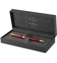 Parker Sonnet Lake Kırmızı Altın Tasarımlı Tükenmez Kalem, Orta Kalınlıkta Uç, Mavi Mürekkep (Standart)