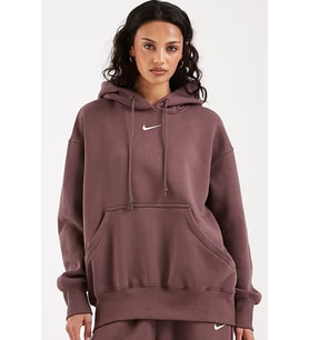 Nike Mini Swoosh Oversized Hoodie Purple Hoodie Bol Kesim Kapüşonlu Sweatshirt Mor