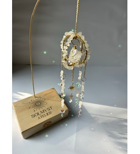Masaüstü Serisi Kristal Kuvars SunCatcher - Güneş Tutucu - Güneş Yakalayıcı - El Yapımı (Beyaz)