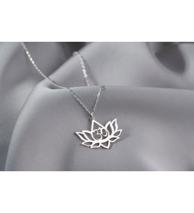 Ohm'lu Lotus Kolye, Yoga Takıları, Meditasyon Kolyesi