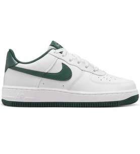 Nike Air Force 1 AF1 GS Leather Unisex Sneaker Yeşil Swoosh Hakiki Deri Günlük Spor Ayakkabı Beyaz Yeşil