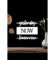 Yesterday Now Tomorrow Lazer Kesim Duvar Süsü Dekoratif (Beyaz)