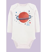 Organik Baskılı Pamuklu Unisex Bebek Body UZUNKOLE109