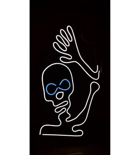 El Sallayan İskelet Figürlü Neon Pleksi Tabela