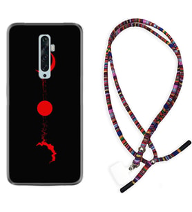 Oppo Reno 2Z 4 Lite 4 Pro 5 6 7 A31 Kılıf Boyun Asklı Rasta Silikon Red Moon 1710