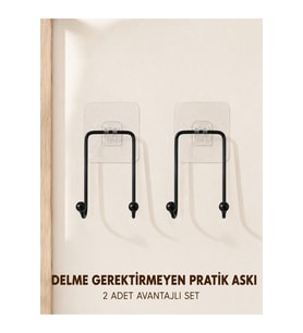 2 Adet Çok Amaçlı Yapışkanlı Askı Ev Mutfak Banyo Düzenleyici