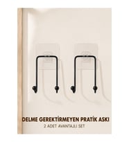 2 Adet Çok Amaçlı Yapışkanlı Askı Ev Mutfak Banyo Düzenleyici