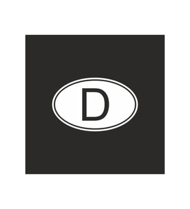 D Deutschland Almanya Oval Oto Sticker 2 Adet Beyaz
