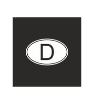 D Deutschland Almanya Oval Oto Sticker 2 Adet Beyaz