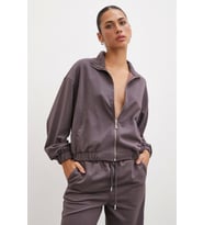 Fermuarlı Sweatshirt Kahve