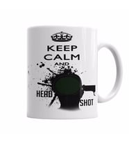 Keep Calm And Head Shot Kupa Bardak Porselen