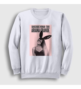 Presmono Unisex Beyaz Dangerous Woman Ariana Grande Sweatshirt 152341tt