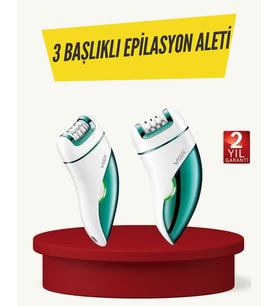Northcity Profesyonel 3 in 1 Epilasyon Cihazı LED Aydınlatmalı Suya Dayanıklı Şarjlı Epilatör - Tüy Alma Cihazı