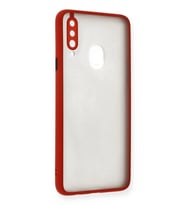 Galaxy A20S Kılıf Montreal Silikon Kapak - Kırmızı