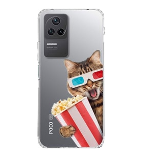 PrintiFy Xiaomi Poco F4 ile Uyumlu 1mm Slim Fit Kedi 1 050b Baskılı Şeffaf  Kılıf